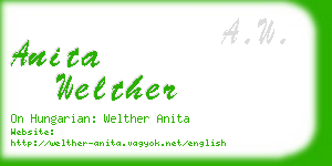 anita welther business card